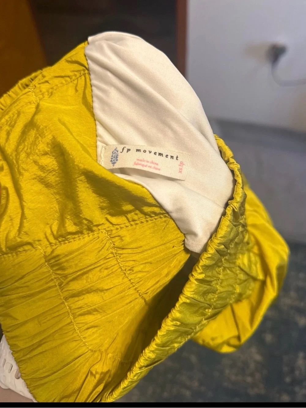 FP Movement by Free People Mustard High-Rise Smocked Athletic Shorts